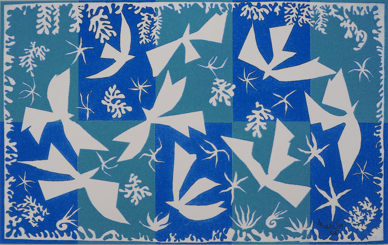 Henri MATISSE : Colombes dans le ciel, Sérigraphie originale (vue générale) - Crédit photo : Galerie Art.Paris