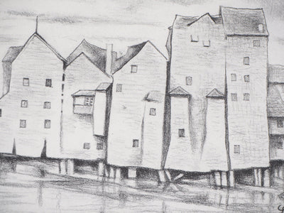 Robert LOTIRON : Les moulins de Meaux, Lithographie originale (photo de détail 2) - Crédit photo : Galerie Art.Paris