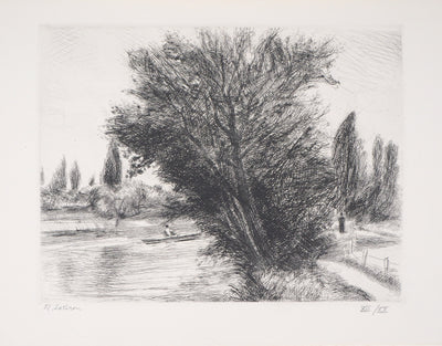 Robert LOTIRON : Bords de Seine, Gravure originale (vue générale) - Crédit photo : Galerie Art.Paris