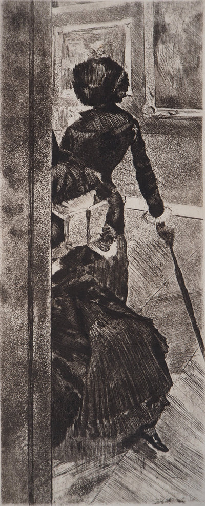 Edgar DEGAS : Au Louvre, la peinture, Mary Cassatt, Gravure originale (photo de détail 2) - Crédit photo : Galerie Art.Paris