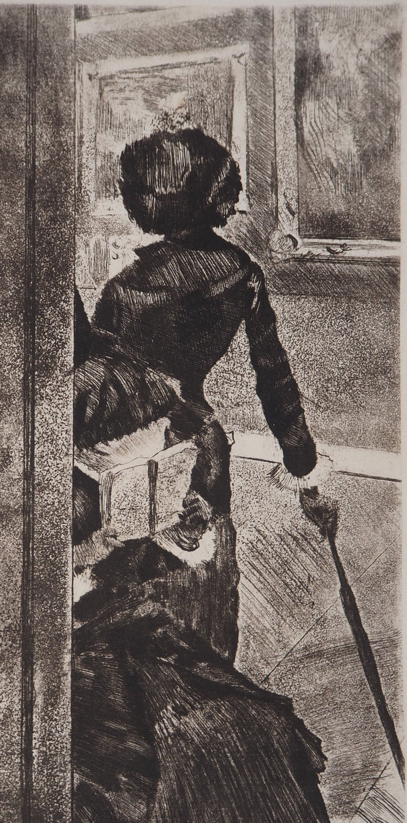 Edgar DEGAS : Au Louvre, la peinture, Mary Cassatt, Gravure originale (photo de détail 3) - Crédit photo : Galerie Art.Paris