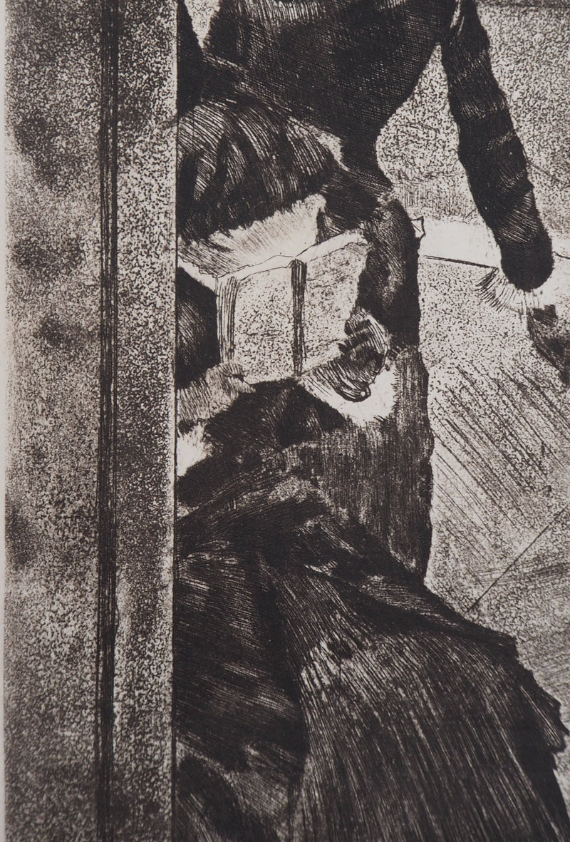 Edgar DEGAS : Au Louvre, la peinture, Mary Cassatt, Gravure originale (photo de détail 4) - Crédit photo : Galerie Art.Paris