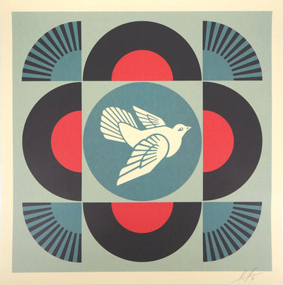 Shepard FAIREY : Geometric Dove - Black, Sérigraphie originale (vue générale) - Crédit photo : Galerie Art.Paris