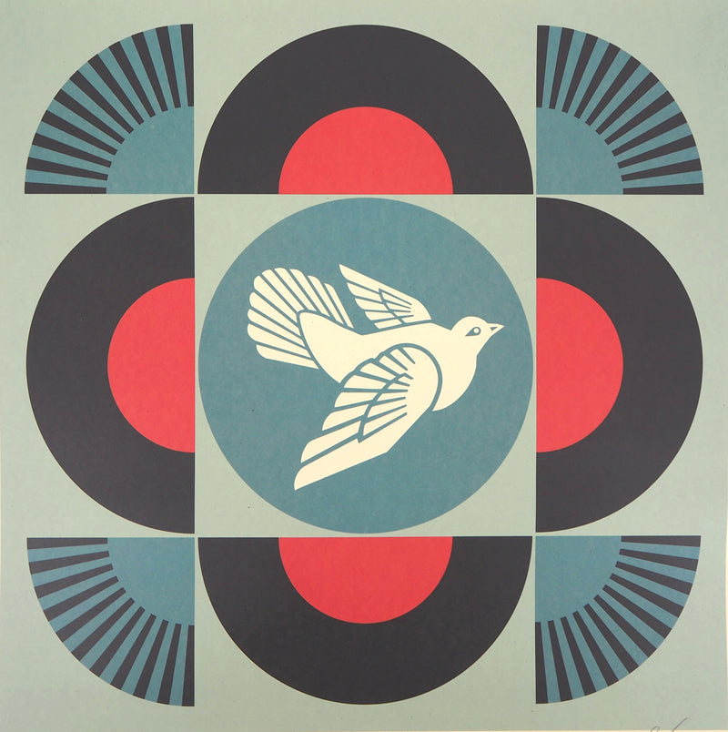 Shepard FAIREY : Geometric Dove - Black, Sérigraphie originale (photo de détail 3) - Crédit photo : Galerie Art.Paris