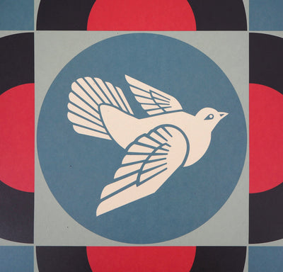 Shepard FAIREY : Geometric Dove - Black, Sérigraphie originale (photo de détail 4) - Crédit photo : Galerie Art.Paris