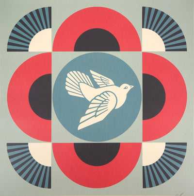 Shepard FAIREY : Geometric Dove - Red, Sérigraphie originale (photo de détail 3) - Crédit photo : Galerie Art.Paris