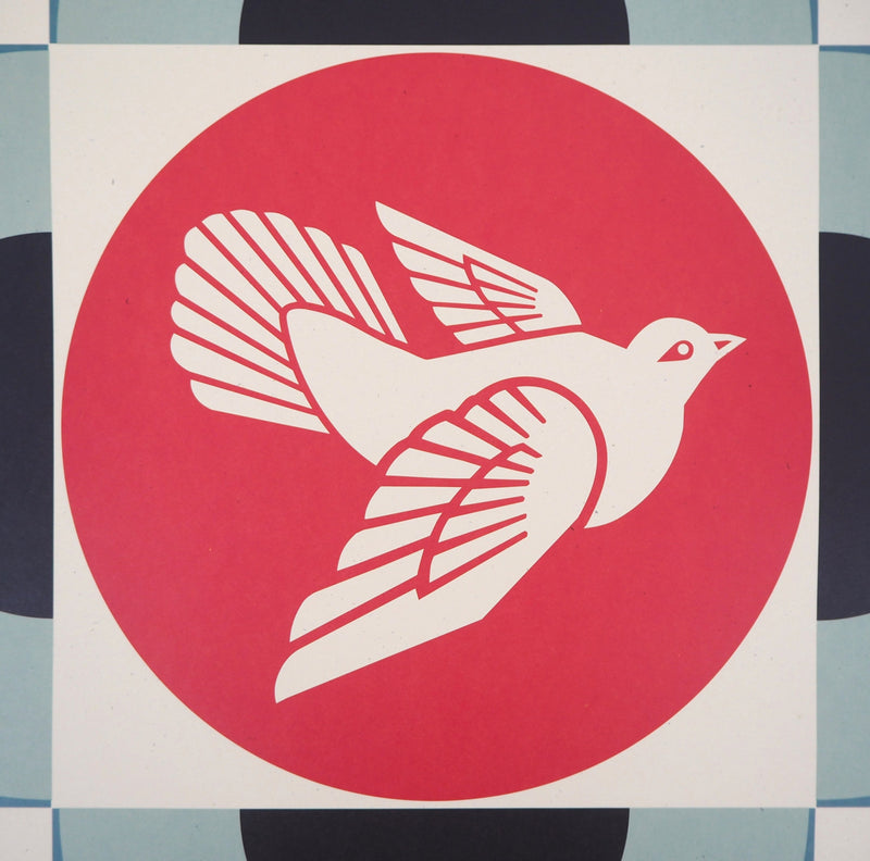 Shepard FAIREY : Geometric Dove - Blue, Sérigraphie originale (photo de détail 5) - Crédit photo : Galerie Art.Paris