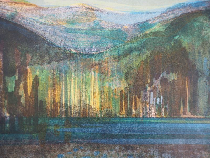 Camille HILAIRE : Alsace, Le lac d’Altenweiher, Lithographie originale (photo de détail 5) - Crédit photo : Galerie Art.Paris