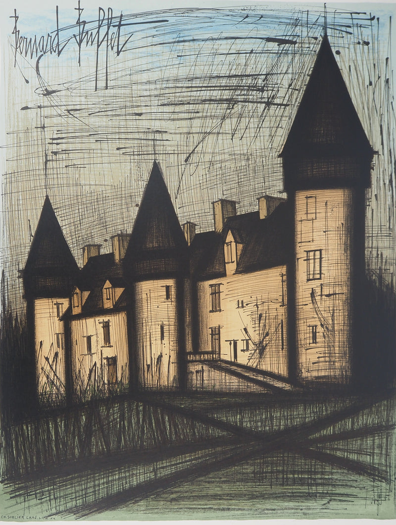 Bernard BUFFET : Château de Culan, Lithographie originale (photo de détail 3) - Crédit photo : Galerie Art.Paris