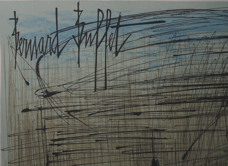 Bernard BUFFET : Château de Culan, Lithographie originale (photo de détail 2) - Crédit photo : Galerie Art.Paris
