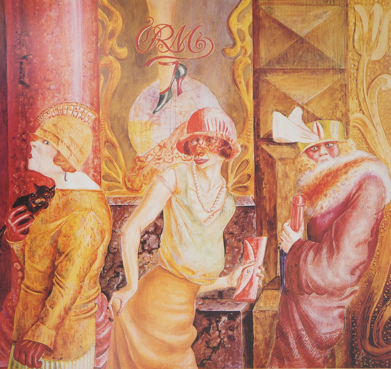 Otto DIX : Metropolis, 3 femmes, Affiche originale (photo de détail 2) - Crédit photo : Galerie Art.Paris