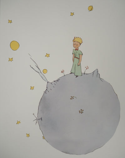 Antoine DE SAINT-EXUPERY : Le Petit Prince sur l'astéroïde, Lithographie originale (photo de détail 2) - Crédit photo : Galerie Art.Paris