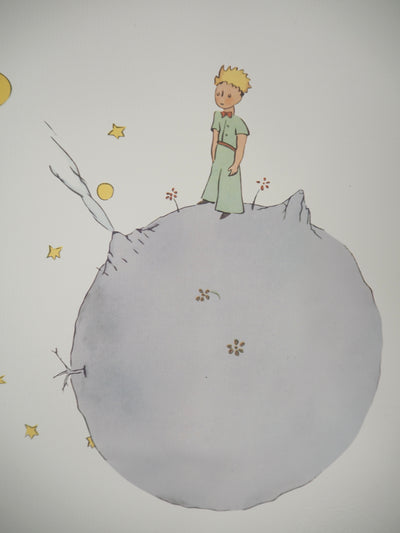 Antoine DE SAINT-EXUPERY : Le Petit Prince sur l'astéroïde, Lithographie originale (photo de détail 4) - Crédit photo : Galerie Art.Paris