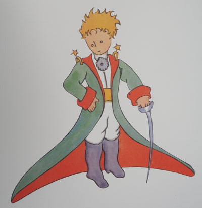 Antoine DE SAINT-EXUPERY : Le Petit Prince en grand manteau, Lithographie originale (photo de détail 2) - Crédit photo : Galerie Art.Paris