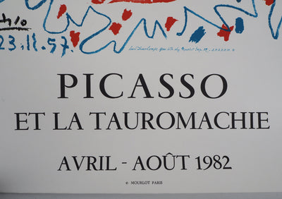 Pablo PICASSO : La Tauromachie (Céret), Affiche en lithographie signée