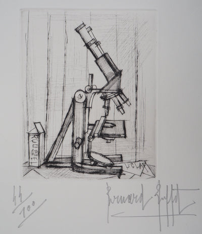 Bernard BUFFET : Microscope, Gravure originale (photo de détail 2) - Crédit photo : Galerie Art.Paris