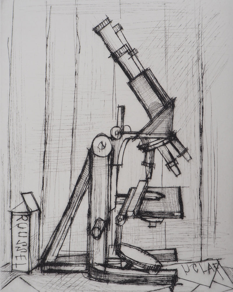 Bernard BUFFET : Microscope, Gravure originale (photo de détail 3) - Crédit photo : Galerie Art.Paris