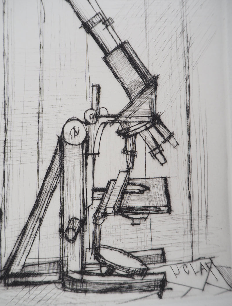 Bernard BUFFET : Microscope, Gravure originale (photo de détail 4) - Crédit photo : Galerie Art.Paris