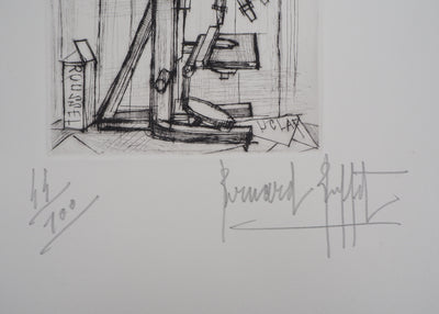 Bernard BUFFET : Microscope, Gravure originale (photo de détail 5) - Crédit photo : Galerie Art.Paris