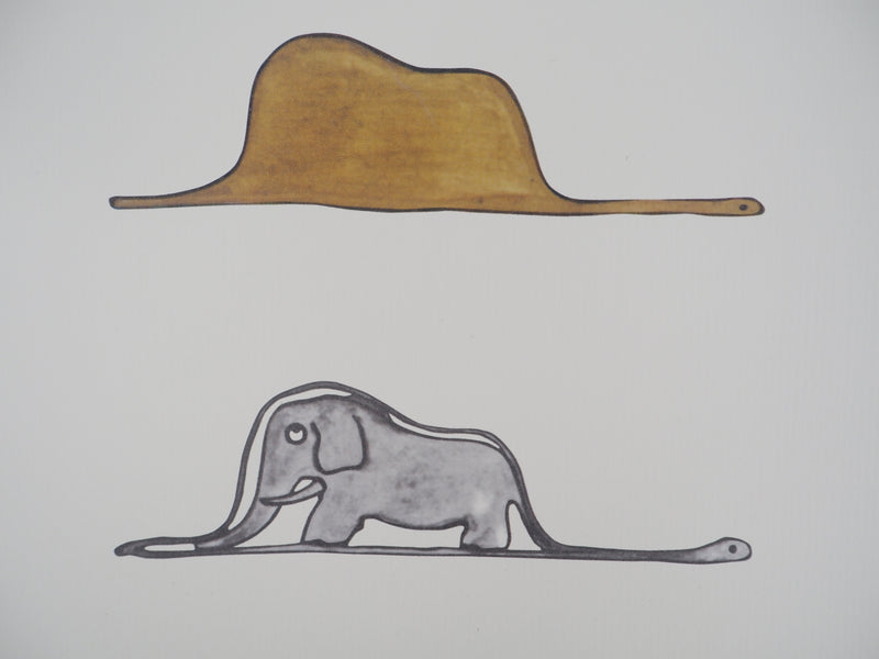 Antoine DE SAINT-EXUPERY : Le Petit Prince : un éléphant dans un chapeau, Lithographie originale (photo de détail 4) - Crédit photo : Galerie Art.Paris