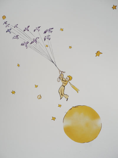 Antoine DE SAINT-EXUPERY : Le Petit Prince en route vers les étoiles, Lithographie originale (photo de détail 2) - Crédit photo : Galerie Art.Paris