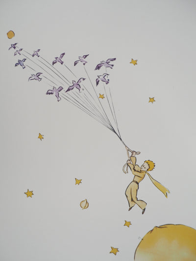 Antoine DE SAINT-EXUPERY : Le Petit Prince en route vers les étoiles, Lithographie originale (photo de détail 4) - Crédit photo : Galerie Art.Paris