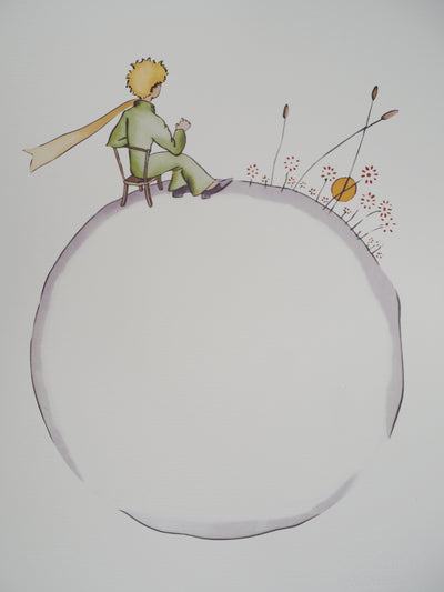 Antoine DE SAINT-EXUPERY : Le Petit Prince regarde le coucher de soleil, Lithographie originale (photo de détail 2) - Crédit photo : Galerie Art.Paris