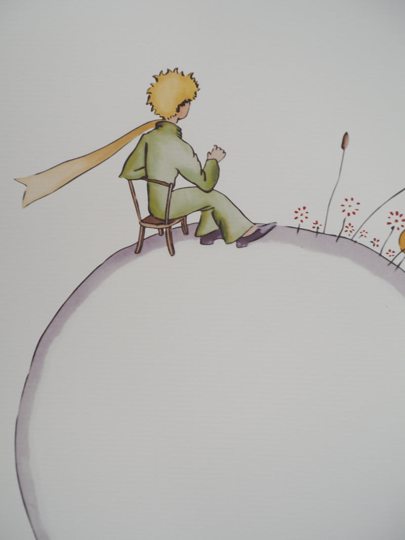 Antoine DE SAINT-EXUPERY : Le Petit Prince regarde le coucher de soleil, Lithographie originale (photo de détail 3) - Crédit photo : Galerie Art.Paris