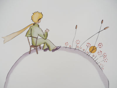 Antoine DE SAINT-EXUPERY : Le Petit Prince regarde le coucher de soleil, Lithographie originale (photo de détail 4) - Crédit photo : Galerie Art.Paris