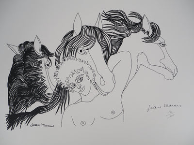 Jean MARAIS : L'ami des Chevaux, Lithographie signée