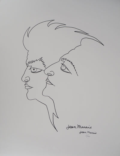 Jean MARAIS : Jean Gabin et Moi, Lithographie originale (vue générale) - Crédit photo : Galerie Art.Paris