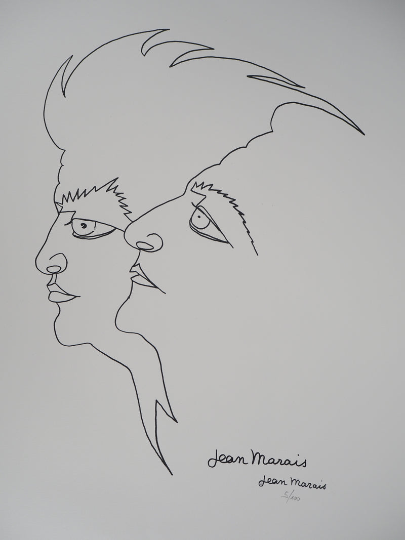 Jean MARAIS : Jean Gabin et Moi, Lithographie originale (photo de détail 2) - Crédit photo : Galerie Art.Paris