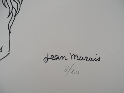 Jean MARAIS : Homme à la poterie (Exposition, galerie à Biarritz), Lithographie originale (photo de détail 3) - Crédit photo : Galerie Art.Paris