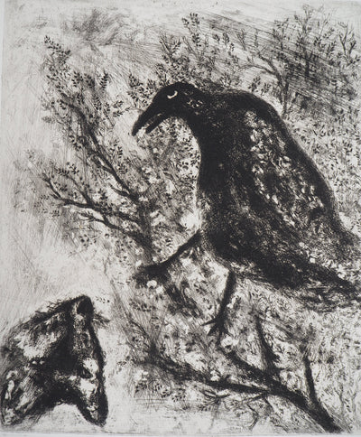 Marc CHAGALL : Le corbeau et le renard, Gravure originale (photo de détail 4) - Crédit photo : Galerie Art.Paris