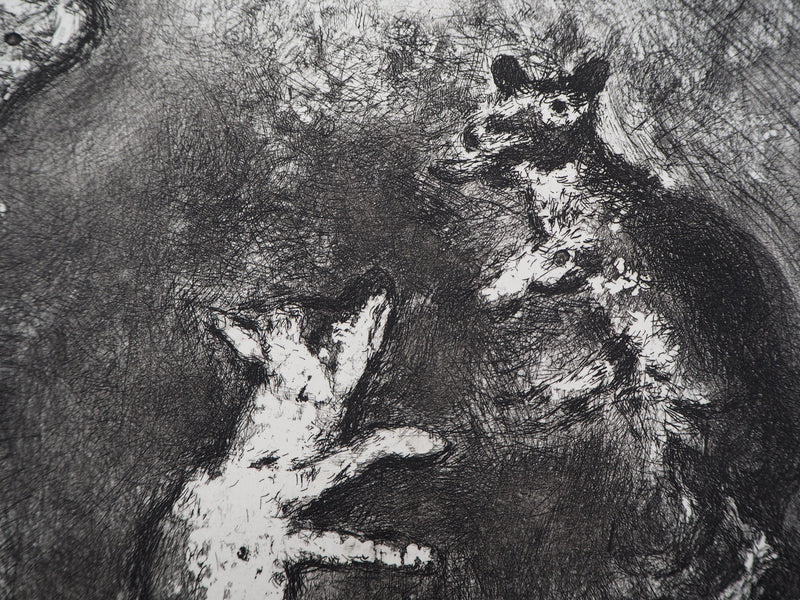 Marc CHAGALL : Le loup, le renard et le singe (Le Loup plaidant contre le Renard devant le Singe), Gravure originale (photo de détail 6) - Crédit photo : Galerie Art.Paris