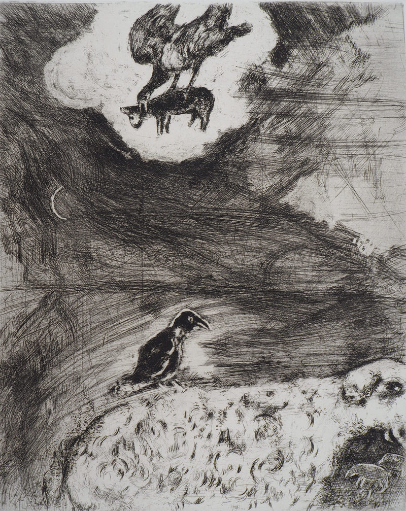 Marc CHAGALL : Rêverie du corbeau (Le corbeau voulant imiter l&