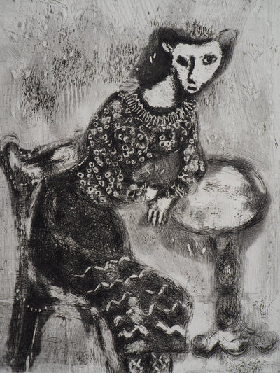 Marc CHAGALL : La femme chat (La chatte métamorphosée en femme), Gravure originale (photo de détail 4) - Crédit photo : Galerie Art.Paris