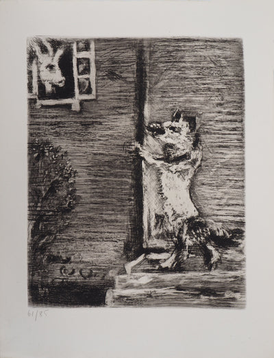 Marc CHAGALL : Le Loup, la Chèvre et le Chevreau, Gravure originale (vue générale) - Crédit photo : Galerie Art.Paris