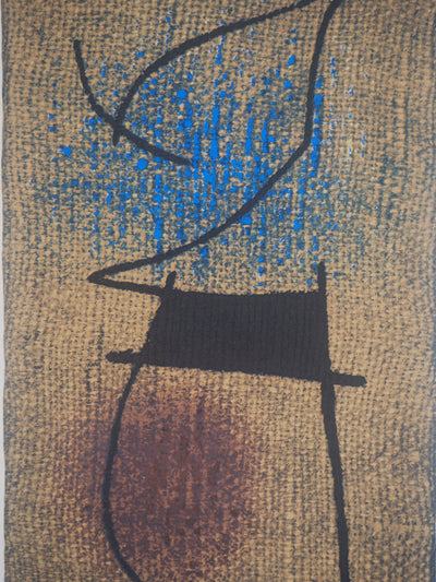 Joan MIRO : Femme en bleu, Lithographie originale (photo de détail 4) - Crédit photo : Galerie Art.Paris