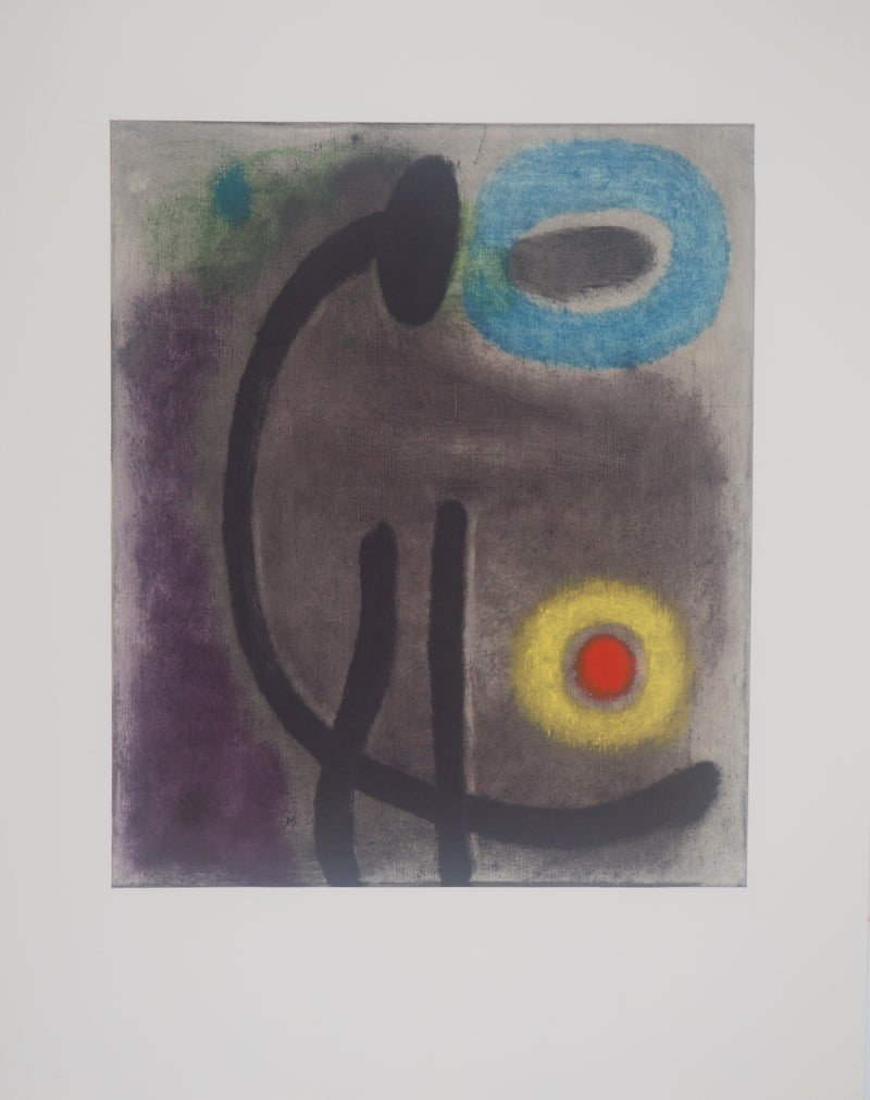 Joan MIRO : Femme au soleil, Lithographie originale (vue générale) - Crédit photo : Galerie Art.Paris