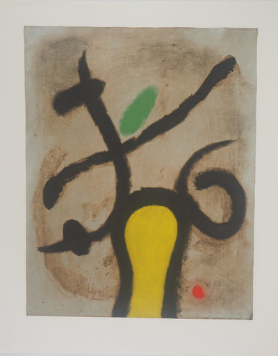 Joan MIRO : Femme et oiseau, Lithographie originale (vue générale) - Crédit photo : Galerie Art.Paris