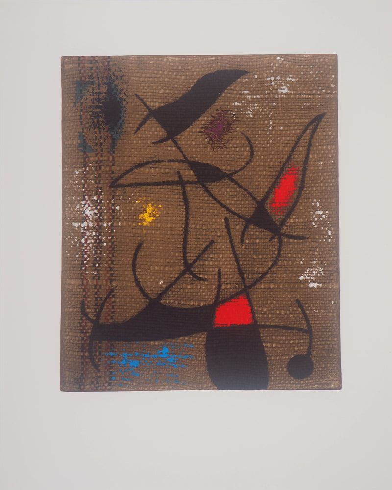 Joan MIRO : Femme et oiseaux, Lithographie originale (vue générale) - Crédit photo : Galerie Art.Paris