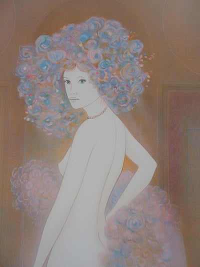 Guy RIBES : Jeune fille en fleurs, Lithographie originale (photo de détail 5) - Crédit photo : Galerie Art.Paris