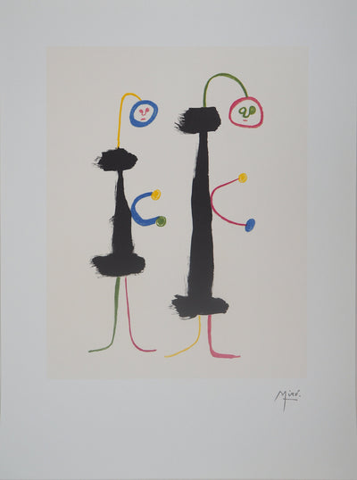 Joan MIRO : Amoureux surréalistes, Lithographie originale (vue générale) - Crédit photo : Galerie Art.Paris