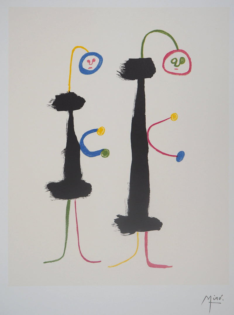 Joan MIRO : Amoureux surréalistes, Lithographie originale (photo de détail 2) - Crédit photo : Galerie Art.Paris