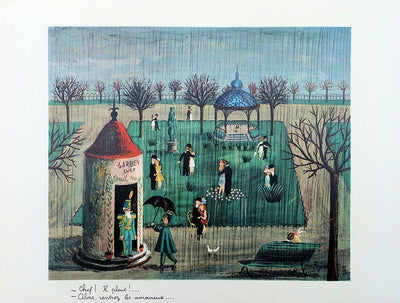 Raymond PEYNET : Le jardin aux amoureux, Gravure originale (vue générale) - Crédit photo : Galerie Art.Paris