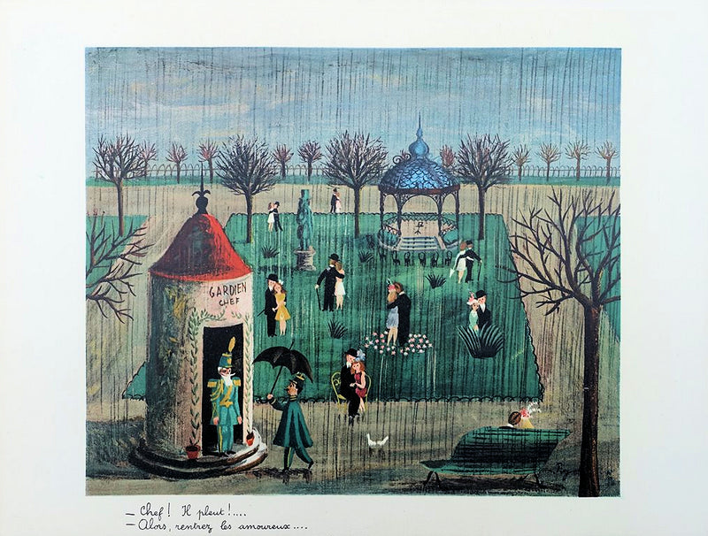 Raymond PEYNET : Le jardin aux amoureux, Gravure originale (vue générale) - Crédit photo : Galerie Art.Paris