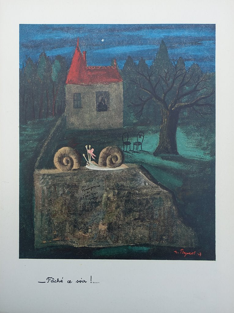 Raymond PEYNET : Les escargots, Gravure originale (vue générale) - Crédit photo : Galerie Art.Paris