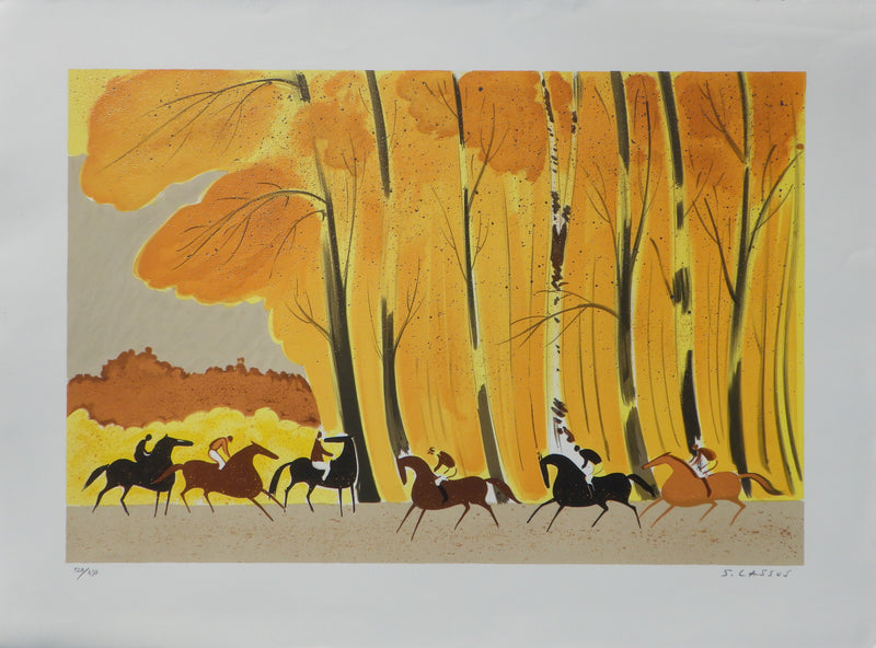 Serge LASSUS : Randonnée en automne, Lithographie originale signée