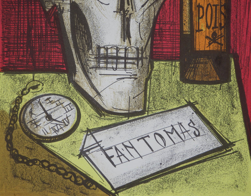 Bernard BUFFET : Le poison (série Fantomas), Lithographie originale (photo de détail 2) - Crédit photo : Galerie Art.Paris